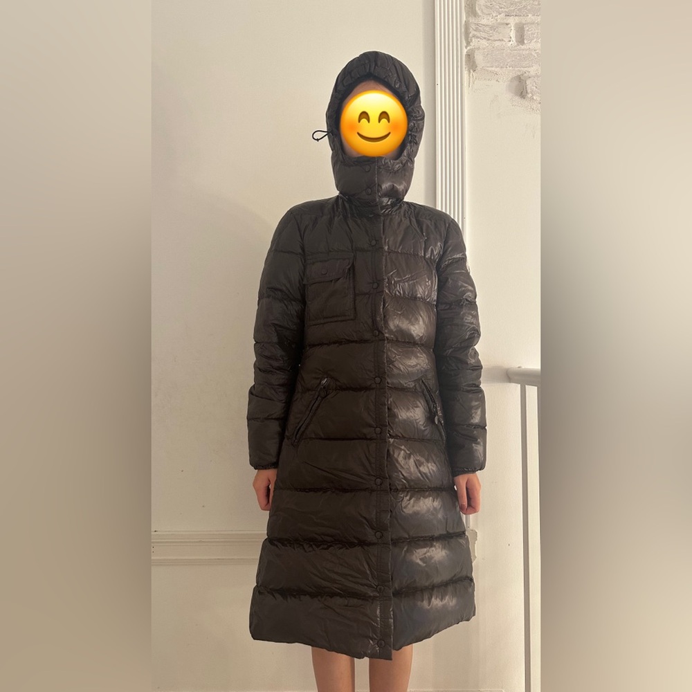 Moncler Black Long Puffer Coat